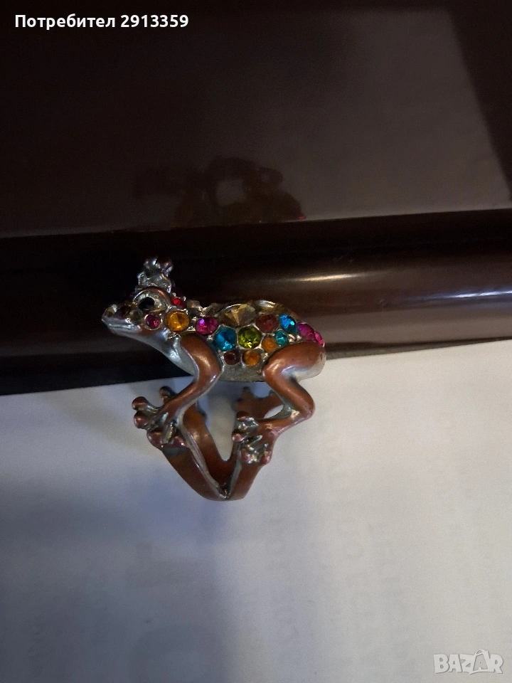 дизайнерски пръстен жаба, снимка 1