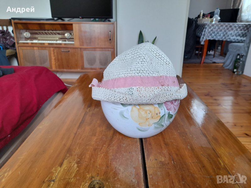 Стара плетена шапка,капела, снимка 1