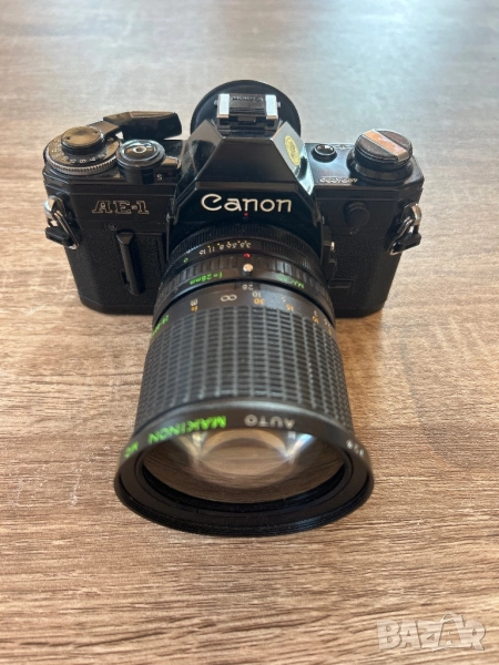 Фотоапарат Canon AE-1 с обектив Makinon 1:3.6-4.5, снимка 1