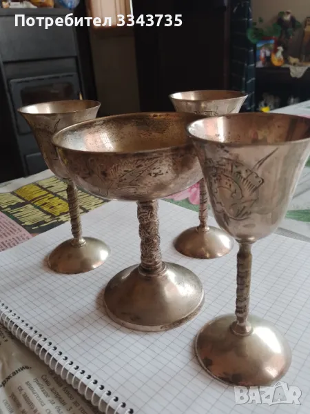 Метални чаши за ракия и бокал., снимка 1