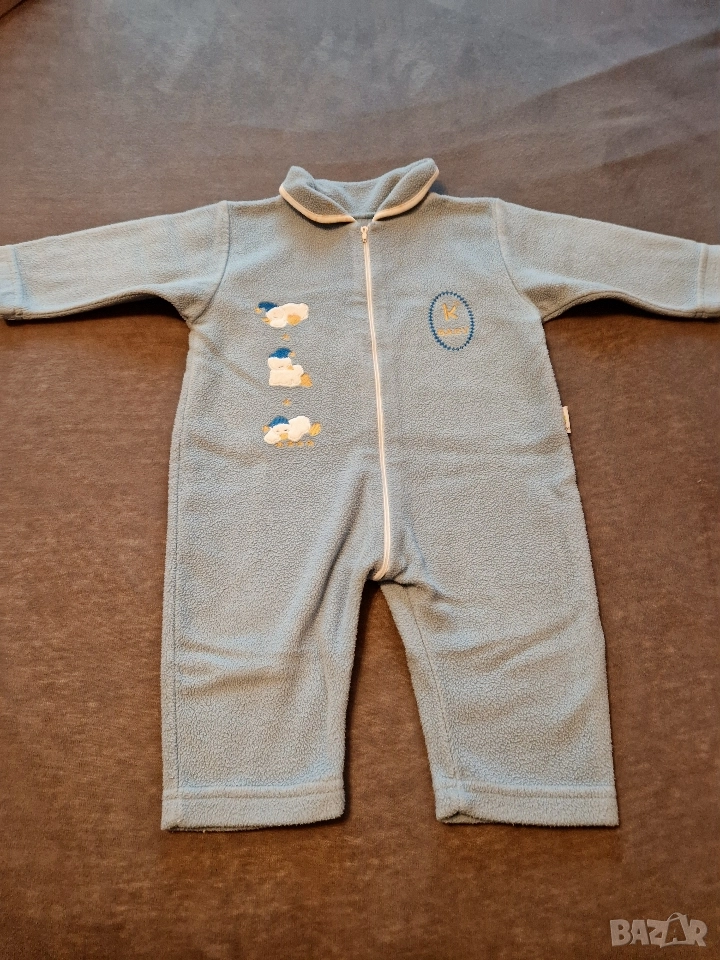 6-9м 74см Помпер гащеризон, полар, син, без следи от употреба , снимка 1