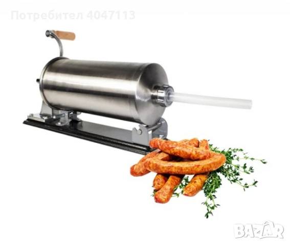 Ръчна машина за пълнене на колбаси,неръждаема стомана,капацитет 4 кг., снимка 2 - Други - 51393628
