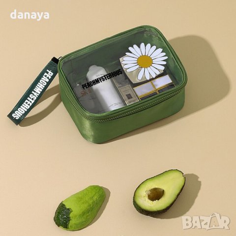 2206 Дамска козметична чантичка Маргаритка, снимка 3 - Портфейли, портмонета - 33147564