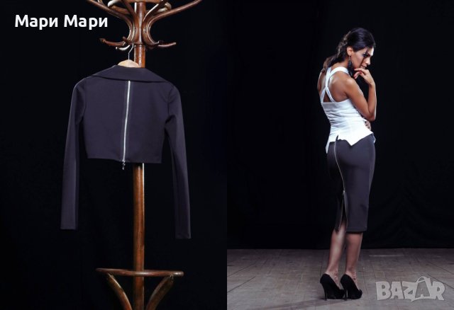  Къс блейзър нестандартен цип на гърба, снимка 2 - Сака - 43738850