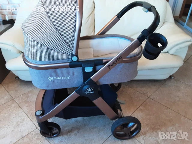Бебешка/Детска количка Bebe stars puerto 3 в 1 + подарък, снимка 2 - Детски колички - 50485094