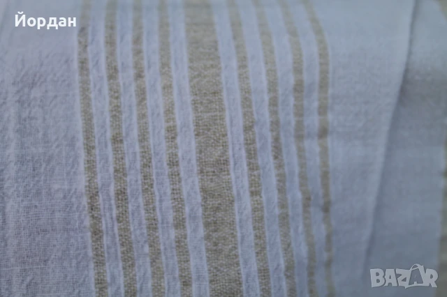 Ленен ръчнотъкан чаршав за легло с дантела, снимка 6 - Антикварни и старинни предмети - 50701879