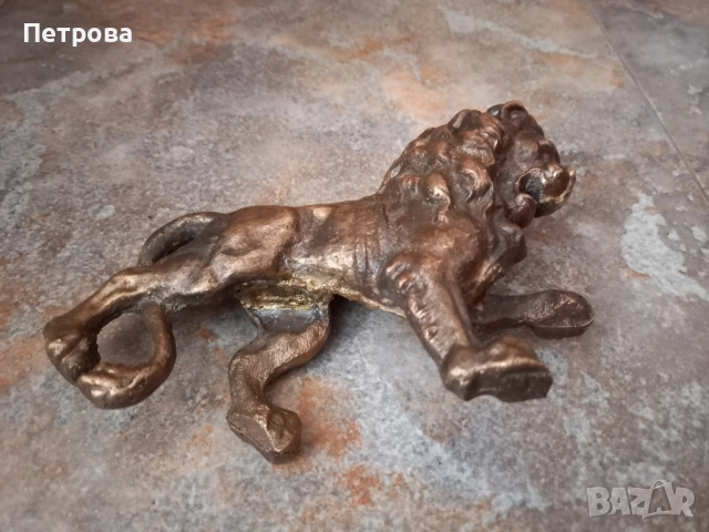 Масивна бронзова фигура с лъв , снимка 5 - Декорация за дома - 52029340