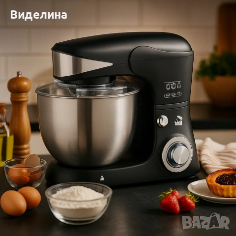 Многофункционален планетарен миксер с иноксова купа 5.5L Royalty Line RL-PKM1600, снимка 6 - Миксери - 51786312