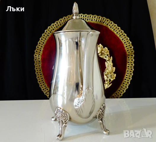 Викторианска посребрена бронзова кана,позлата. , снимка 5 - Антикварни и старинни предмети - 52495831