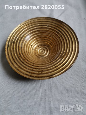 Стъклена  купичка за ядки  със старинен ефект и покритие тип старо злато, снимка 2 - Декорация за дома - 33027373