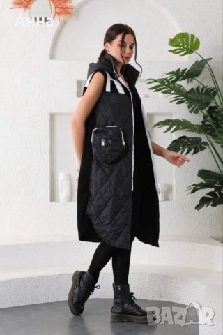 Черен шушляков елек с мек гръб, снимка 2 - Елеци - 38268197