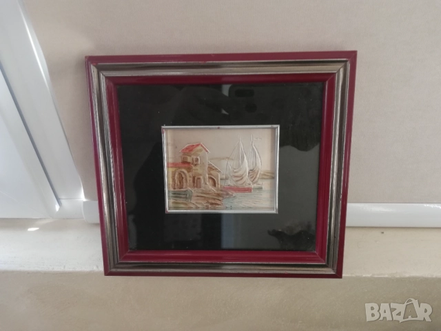 малка сребърна картина от Италия 