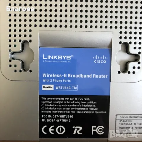 Cisco Linksys by Cisco WRTP54G Wireless-G Broadband Router for Vonage Internet Phone Service , снимка 4 - Рутери - 50320616