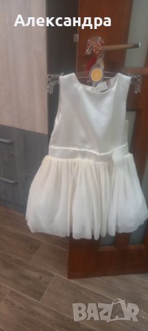 Бяла рокля - 92, снимка 2 - Бебешки рокли - 40646106