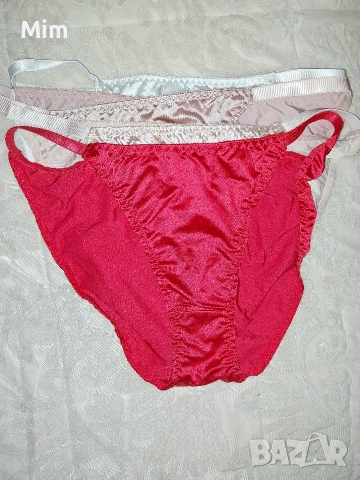 XL Различни цветове сатенени бикини в черно ,червено, пепел от рози ,телесен и бял , снимка 4 - Бельо - 53240421