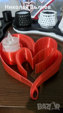 Романтичен 3D свещник сърце LED – червен, перфектен подарък!, снимка 5 - Романтични подаръци - 53213014