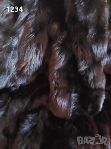 Разкошно дълго палто от черна лисица бутиково/Разкроен модел с вталяване и , снимка 3 - Палта, манта - 52524109