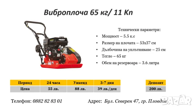 Виброплоча / Трамбовка под наем