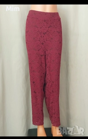 Zizzi 3XL Дантелен панталон бордо