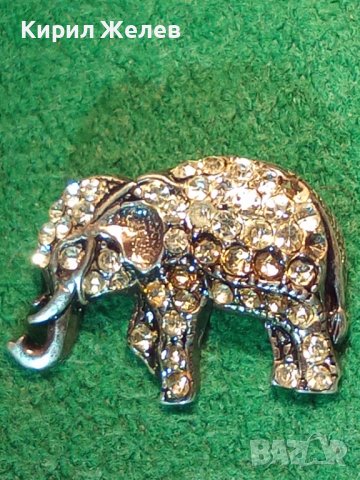 СТАРО СКЪПОЦЕННО СРЕБЪРНО СЛОНЧЕ СРЕБРО 925 ВИНТИДЖ ФИГУРАЛНА АРТ БРОШКА с КРИСТАЛЧЕТА 29159