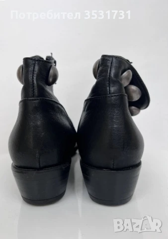 Manilla Grace черни кожени боти размер 38, снимка 3 - Дамски боти - 50876495