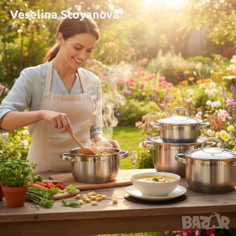 Cheffinger - комплект тенджери от неръждаема стомана – здравина, стил и готвене без компромис, снимка 4 - Съдове за готвене - 52522596