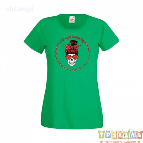 Дамска тениска Свети Валентин Valentines Day Skull Valentine's 6, снимка 2 - Тениски - 35621708