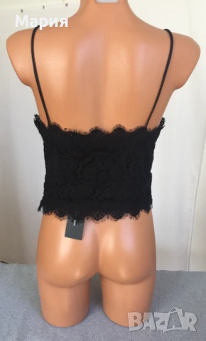 Ново Vero Moda Л размер Дамски Топ Потник Корсет Черен Дантела Еластичен Елегантен Вечерен, снимка 6 - Потници - 51143088