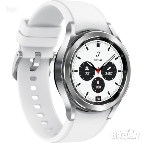 НОВ Часовник Smartwatch Samsung Galaxy Watch 4, 42mm, LTE, Classic, Silver - 24  месеца гаранция, снимка 1 - Смарт часовници - 42979054