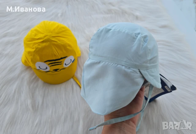 Бебешка шапка с UV защита 50+ размер 0-2 месеца НОВА, снимка 11 - Бебешки шапки - 51001580