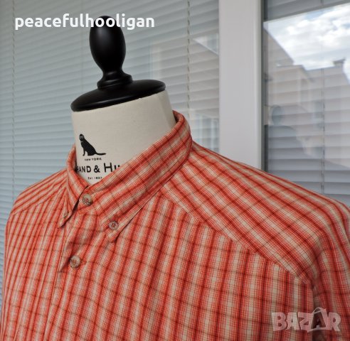 SCHOFFEL Enzo Men`s Orange/Beige Checked Long Sleeve Outdoor  Shirt - мъжка  риза с дълъг ръкав 2XL, снимка 4 - Ризи - 44015844