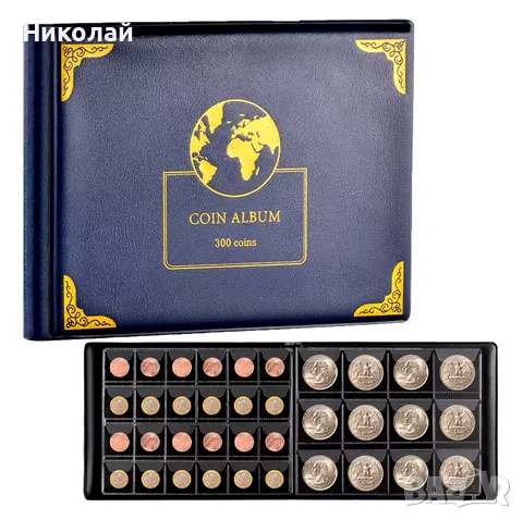 Комбиниран албум за 300 големи и малки монети , класьор за монети , калъф джоб, снимка 5 - Нумизматика и бонистика - 48641128