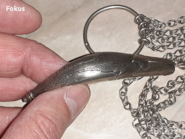 Страхотен голям османски сребърен кюстек с джобно ножче, снимка 4 - Антикварни и старинни предмети - 53390863