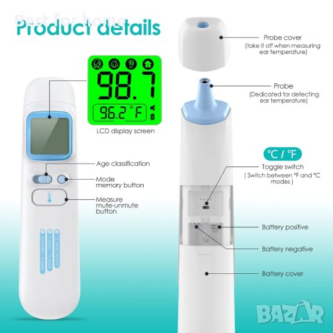 Инфрачервен смарт термометър IDIOT, снимка 4 - Уреди за диагностика - 43785308