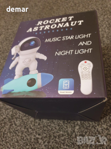 LED проектор астронавт с ракета, галактическа нощна светлина, бял шум, таймер,Bluetooth дистанционно, снимка 8 - Детски нощни лампи - 44867279