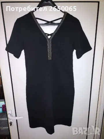 Орг.черна рокля ITALY/ S/M, снимка 2 - Рокли - 48599877