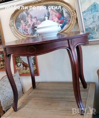 Красива дървена маса - стил и уют в едно. С изящно извити крака.  Излъчва класика и стил., снимка 2 - Маси - 52225908