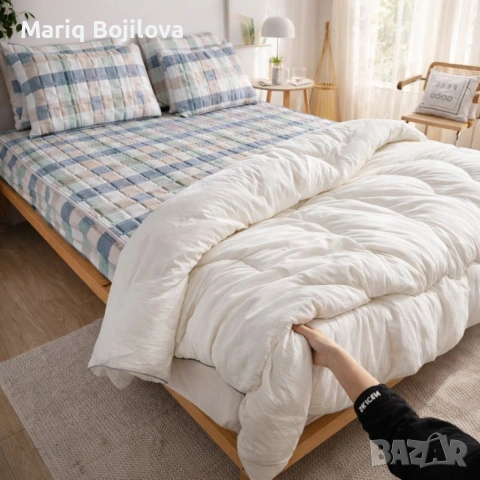 Капитониран чаршаф от нетъкана материя 1,80 x 2,00 м + 2 калъфки + Подарък Зимен юрган , снимка 2 - Други стоки за дома - 53354567