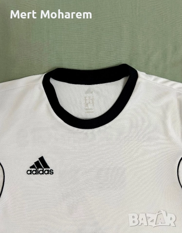 Спортна тениска Adidas Climalite нова, размер M, бяла с черно, снимка 2 - Тениски - 52346094