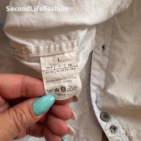 Мъжка риза Nangaparbat Himalaya Adventure Team с копчета размер L бяла, снимка 2 - Ризи - 52875898