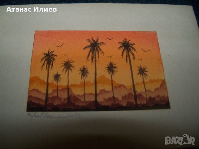 Страхотен миниатюрен акварел подписан от 82г. 2, снимка 7 - Картини - 26613669