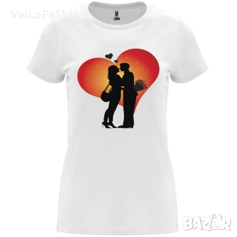 Нова дамска тениска със Сърце (Love) в бял цвят