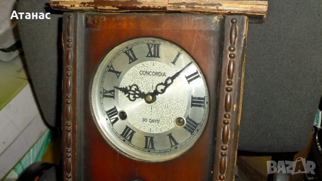 Стенен механичен часовник "CONCORDIA", 30 DAYS, снимка 2 - Антикварни и старинни предмети - 43674052