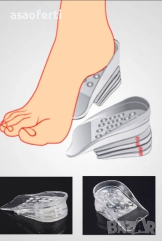 Силиконови стелки за увеличаване на височината – до +5 см (5 нива), снимка 4 - Други - 53368247