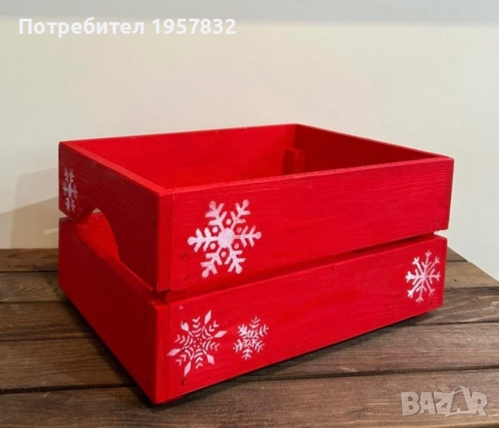 Коледна дървена кутия – идеална за подаръци и декорация