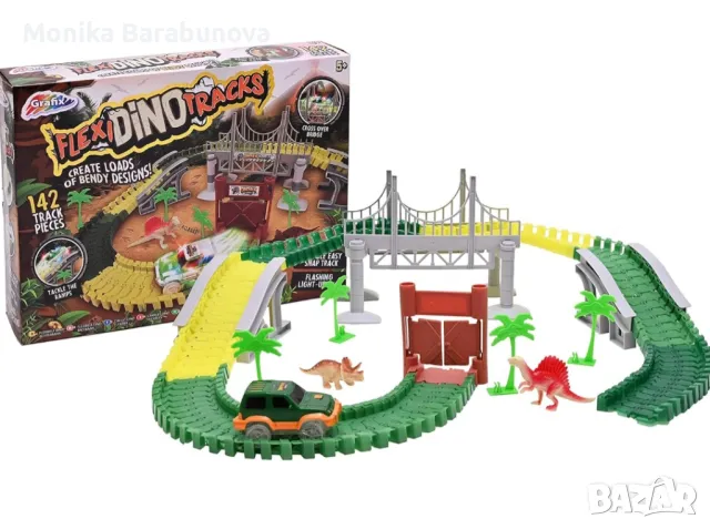 Дино сглобяема писта със светеща количка , снимка 2 - Коли, камиони, мотори, писти - 48275941