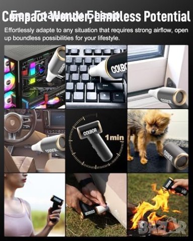 Нова Мощна Въздушна Духалка с LED светлина Чисти електроника, снимка 7 - Друга електроника - 43983113