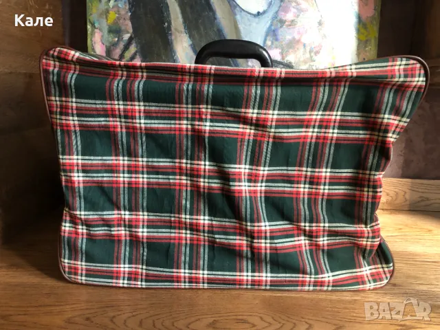 Старинен куфар 70те текстилен с цип, снимка 3 - Куфари - 50083285