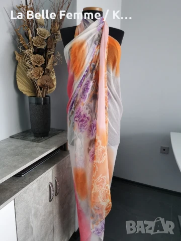 Парео от 100% коприна с размер 180/125 см., снимка 11 - Шалове - 50671760