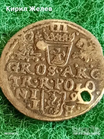 Сребърна монета 3 гроша 1599г. Сигизмунд трети Полша за КОЛЕКЦИЯ 53006, снимка 7 - Нумизматика и бонистика - 53107282